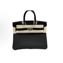 HERMES Birkin 25 Silver Buckle Touch Lizard Leather Platinum Bag Handbag Regular Women's 89 Nior Black(167)56