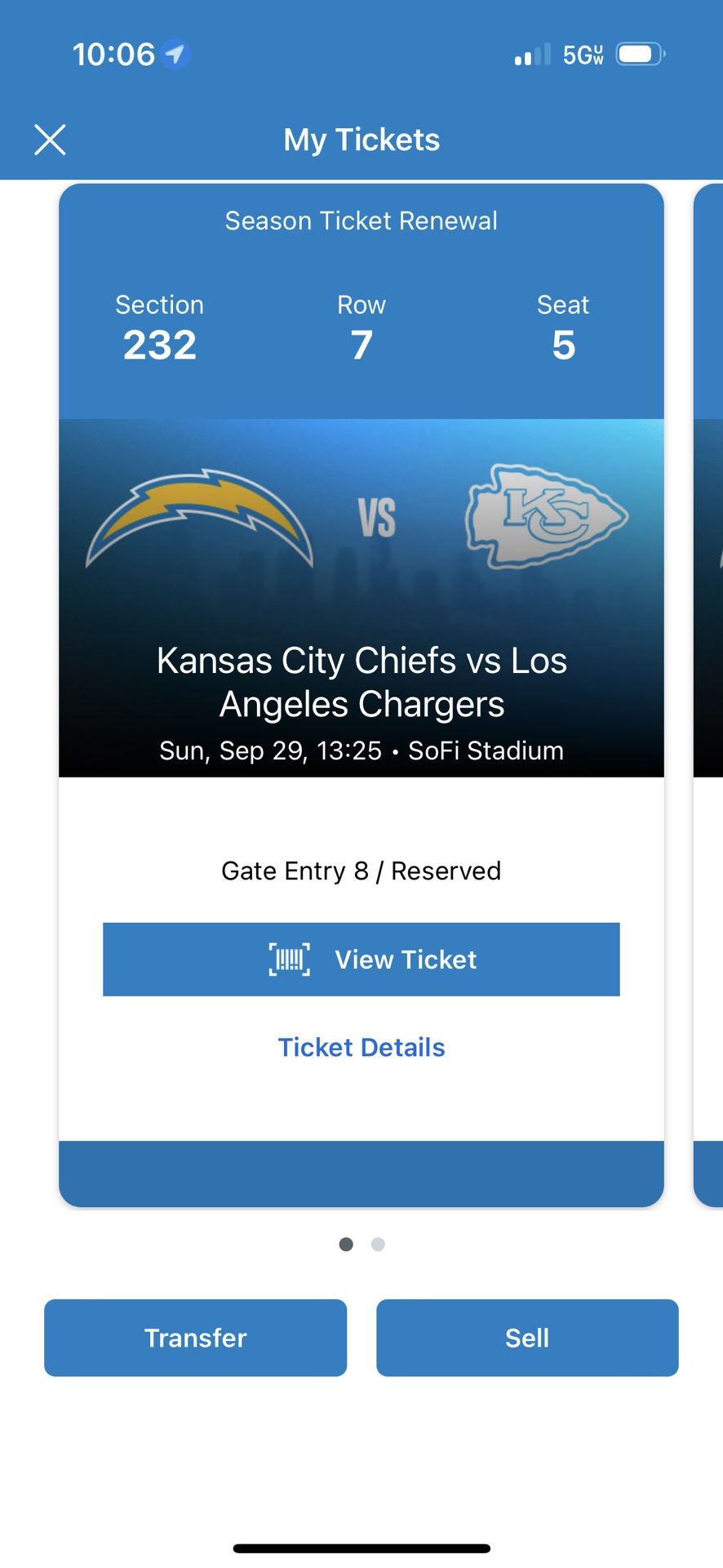 Pair Of Chargers Vs. Chiefs 9/29 Sofi