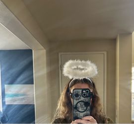 White Fluffy Angel Halo Headband