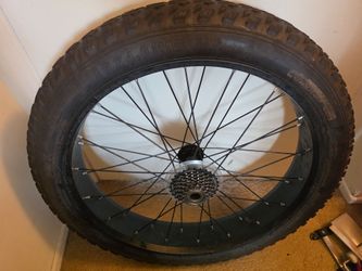 Fat bike tire+rim 26x4.0 with casette