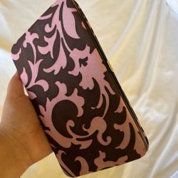 Women’s Large Pink and Brown Wallet 