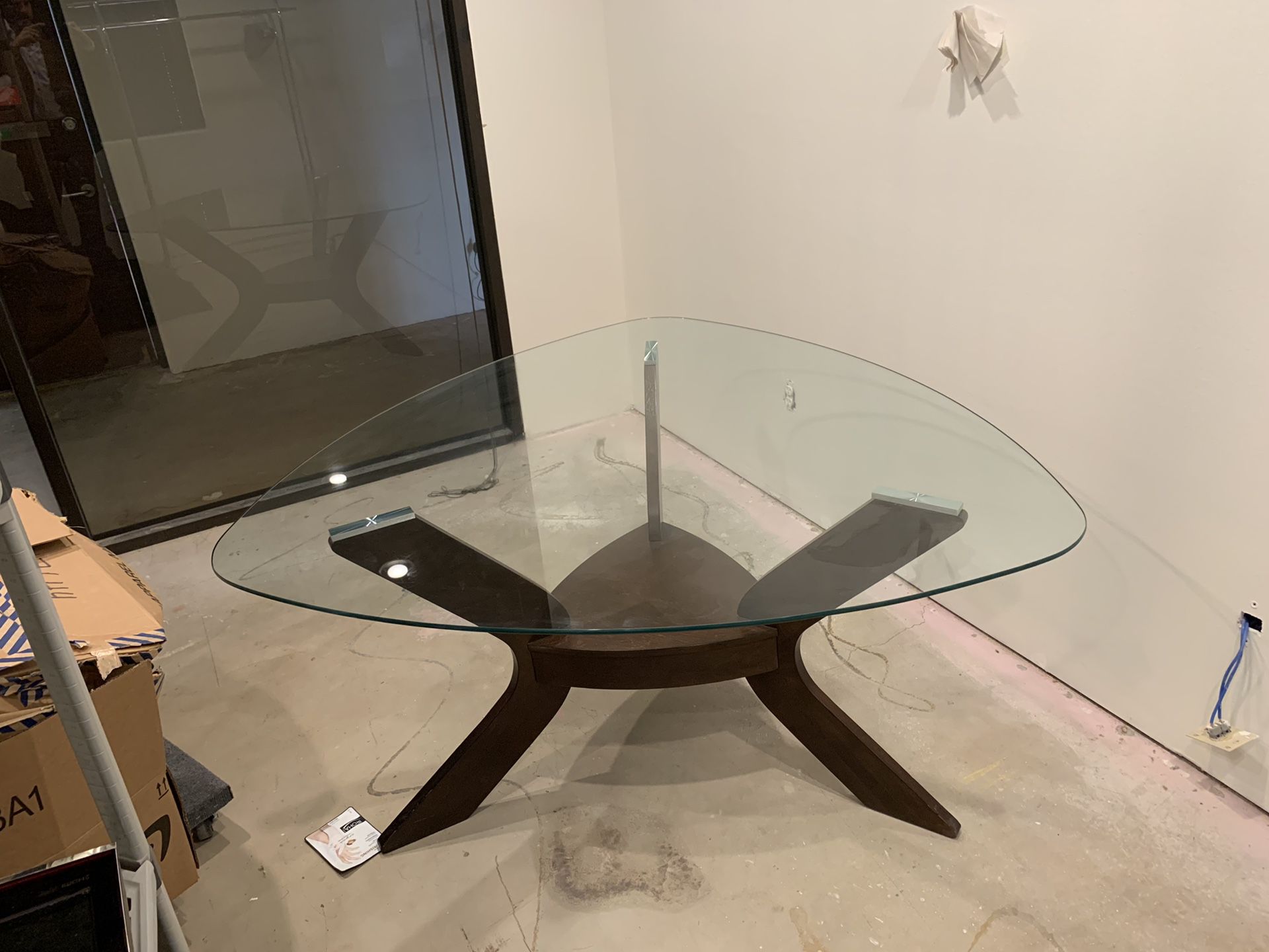 6 person glass top table