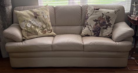 Leather Off White Couch