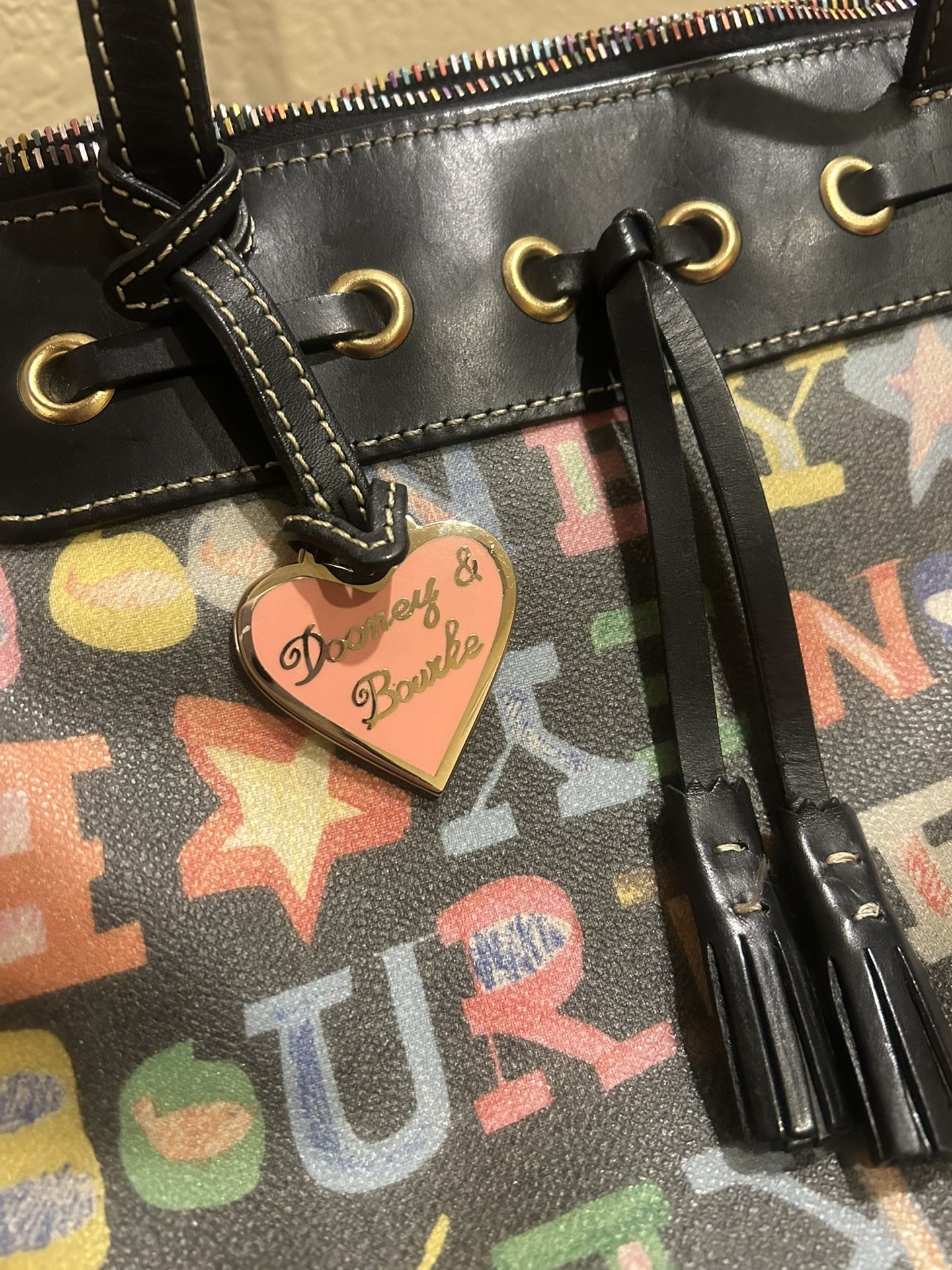 Dooney & Bourke | Multicolored Graffiti Crayon Doodle Print Tote