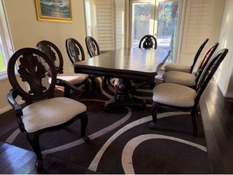 Elegant Extendable Dining Table Set: 1 Tables w 8 Chairs, w 1 More Table FREE!! Priced 4 Fast Sale!