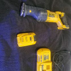 Dewalt Sawzall, Fast Charger, 3amp Battery 