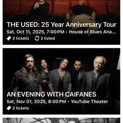 2x the Used Tickets 10/11 Show