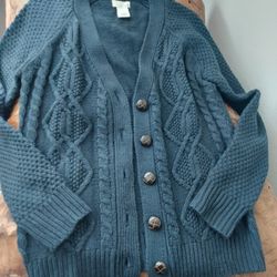 Chunky Cable Knit Cardigan Sweater 