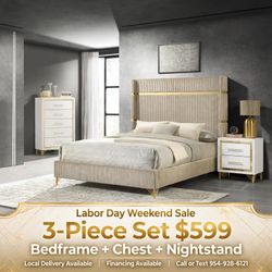 3-Piece bedroom set| Only $599| Labor Day sale 🏷️