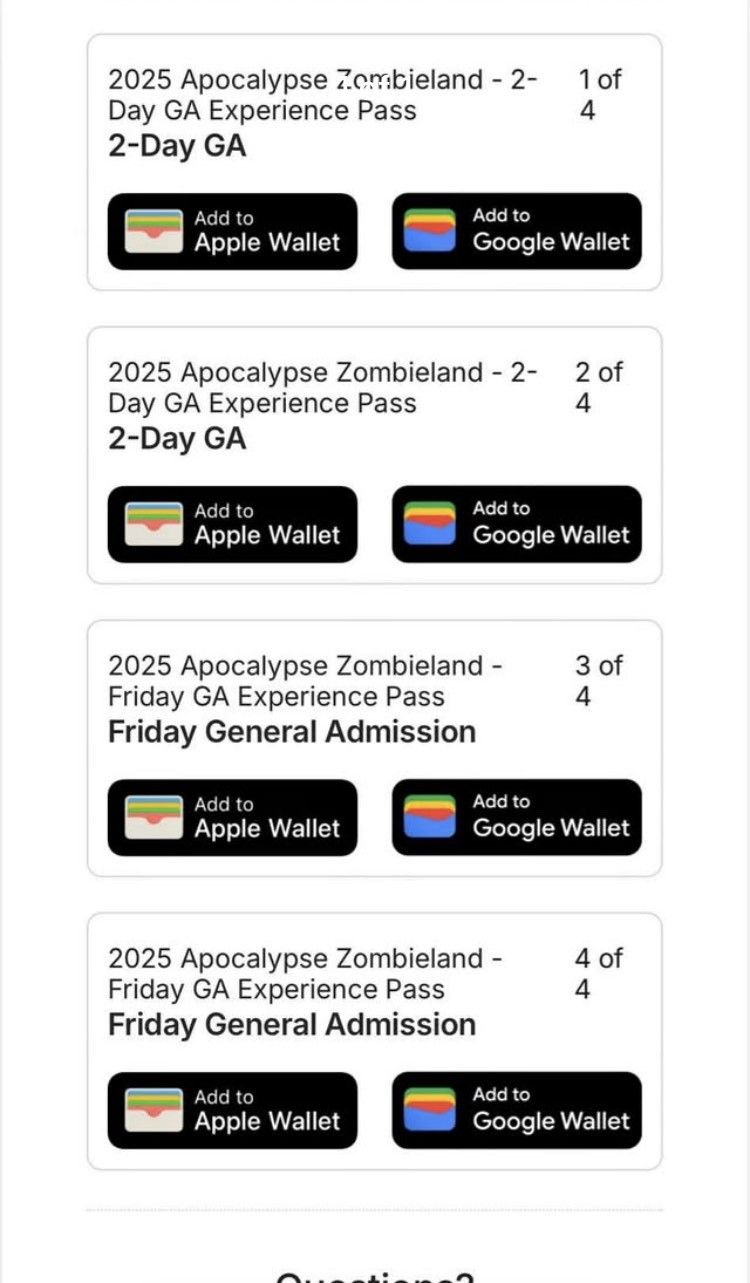 Apocalypse Zombieland 2-day x4