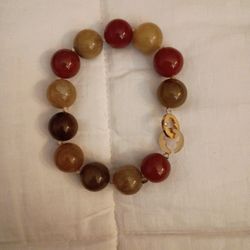 Multi Color Jade Bead Bracelet 