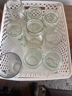 Glass Mason Jar Mugs with Handles and Glasses– Set of