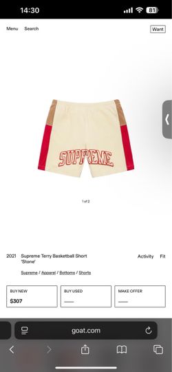 2021 Supreme Terry Basketball Short 'Stone