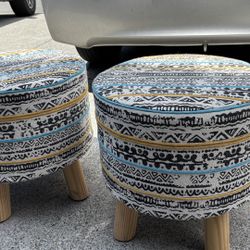 Fabric Ottomans (pair)