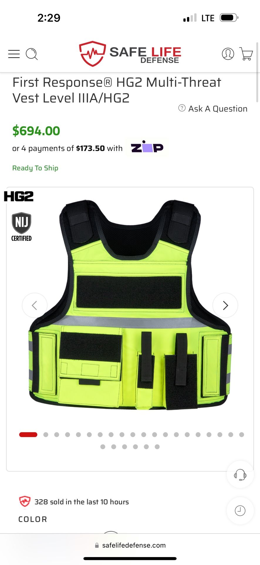 First Response® HG2 Multi Threat Vest Level IIIA/HG2 3XL