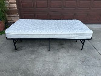 38"x75" Twin Serta Mattress with Steel Platform Bed frame