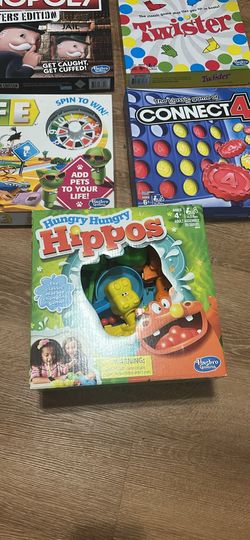 Hippos Monopoly/ life / connect 4 & twister