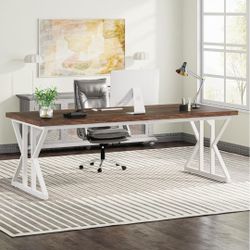 78.7-Inch Executive Desk, Large Computer Office Desk Workstation, Modern Simple Style JW0653