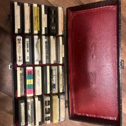 Vintage 1970s 8-Track Vinyl Carrying Case, Original Lock/Key, 24  8-Tracks