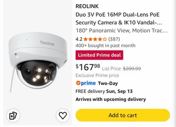 6 Reolink Duo 3V POE 16MP Dual Lens