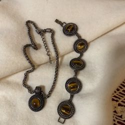 Tigers Eye Bracelet and Necklace 