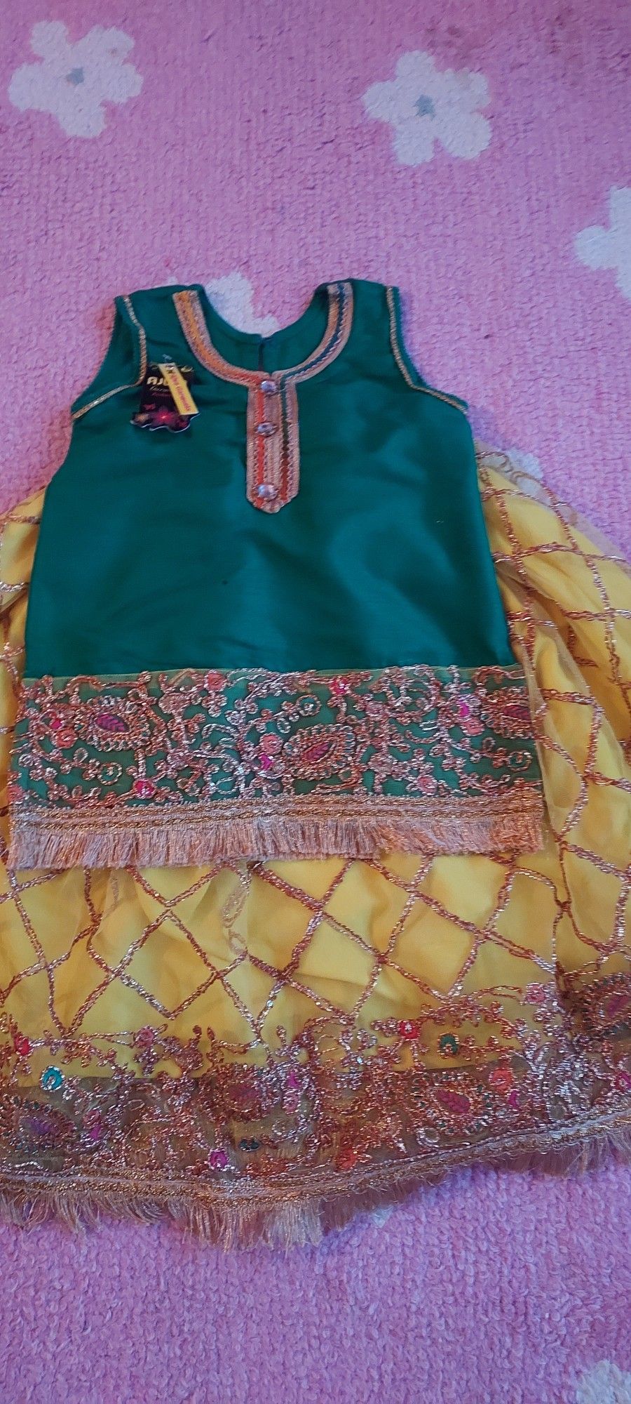 Lehenga For 5 Years/maiyon Mehndi Wedding Partywear Indian Pakistani Kids