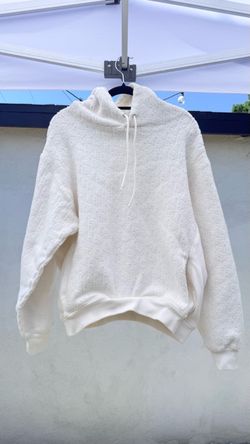 Dior Oblique Monogram Terry Hoodie White – Size M | Pre-Owned | Hardware Issue Disclosed