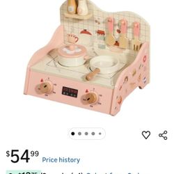 Wooden Pink Interactive Kitchen Set