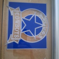 Dallas COWBOYS GLASS SIGN