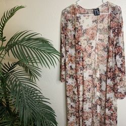 Mesh Floral Cardigan / Beach Cover Up