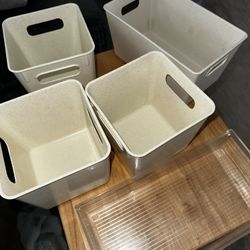 Plastic Storage Bins For Makeup Kitchen Room Closet Organization