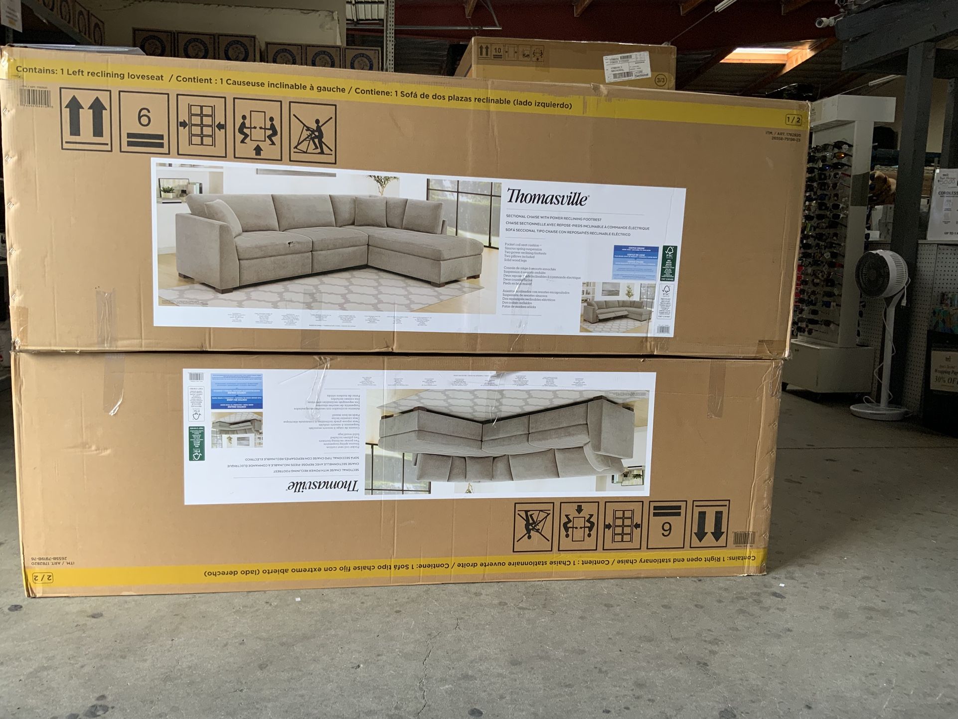 Miles Fabric Sectional With Power Footrest