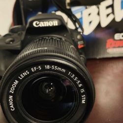 Canon Camera With One Extra Lens And Case Bag