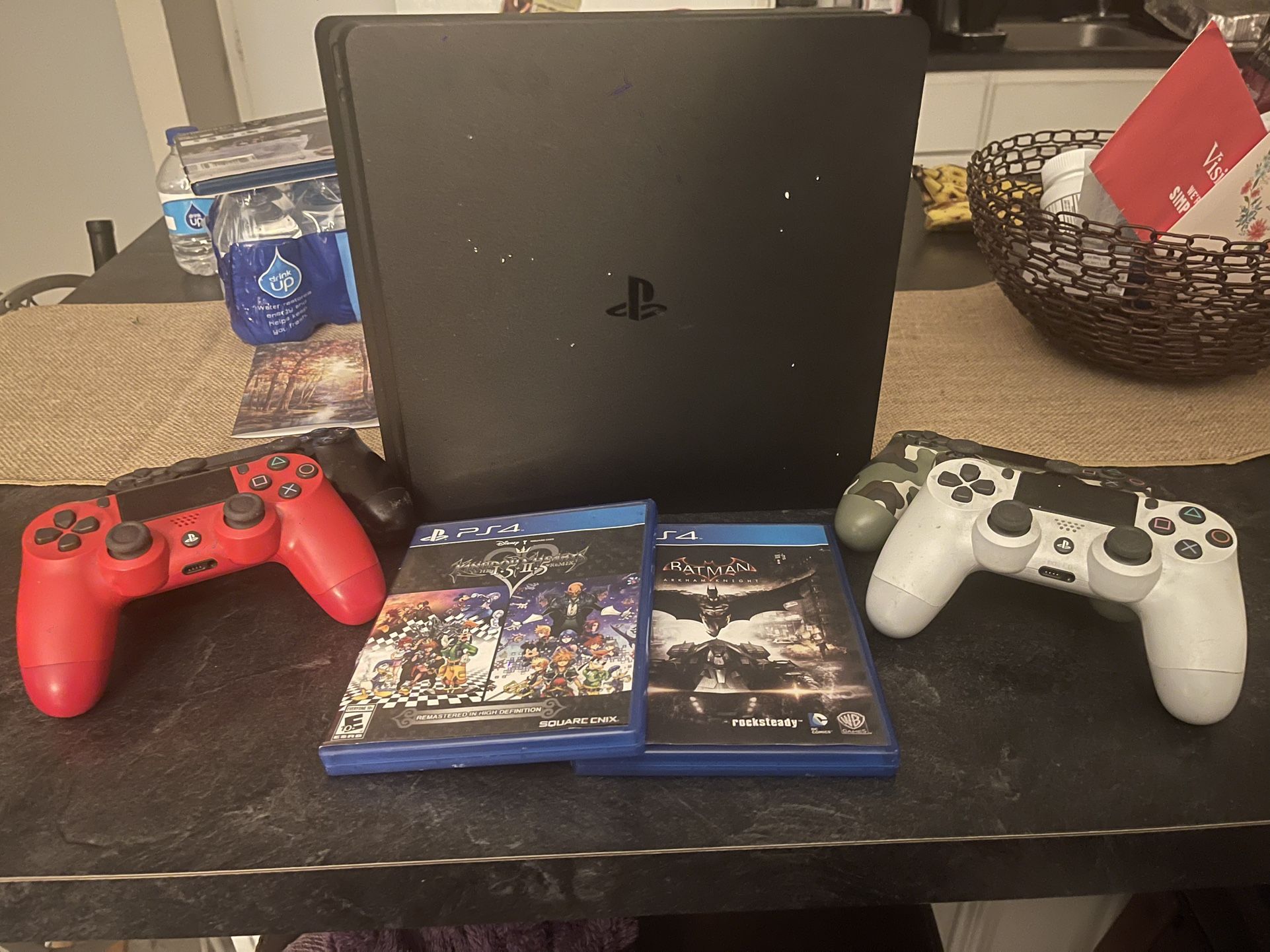 PS4 Console, 4 DualShock Controllers, Batman Arkham Knight, Kingdom Hearts 1.5 & 2.5 Remix