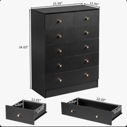 Black 6-Drawer Dresser