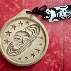 Vintage Hartstone, Pottery Cookie Mold 4 7/8 Inches.  Man in the Moon.