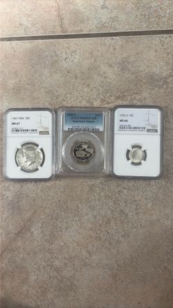 Silver coin slab lot NGC PCGS