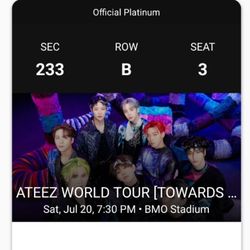 Ateez World Tour Tickets 1