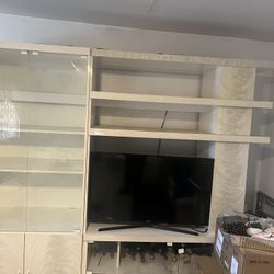 2 piece wall unit, coffee table & side tables