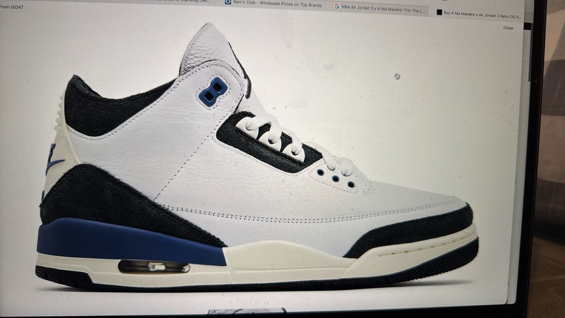 Nike Air Jordan 3 x A Ma Maniére "For The Love" Diffused Blue Mens 10 W11.5
