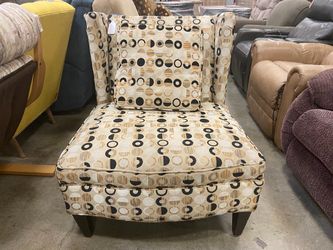 Geometric Circle Pattern Upholstered Accent Chair