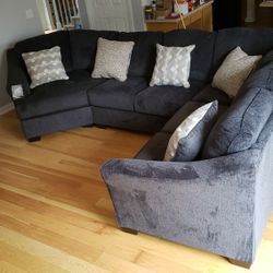Like New (with Tag) Sectional Couch with Cuddler & Pillows