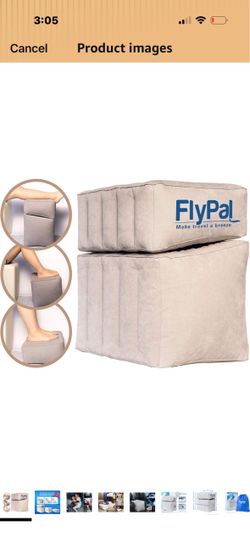 Flypal Inflatable Foot Rest, Adjustable Travel Leg Rest, Kids Airplane Bed Patented 3-Height Design • Improves Comfort & Circulation • Reduces Fatigue