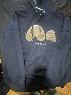 Palm Angels Navy Blue Hoodie