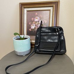Hobo International Black Leather Flap Pocket Small Classic Crossbody Bag