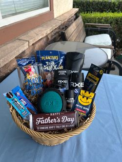 Father’s Day gift basket with Axe body wash