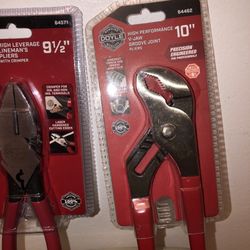DOYLE Pliers With Crimper 9.5”+ Groove Joint Pliers 10” New Please See Pictures