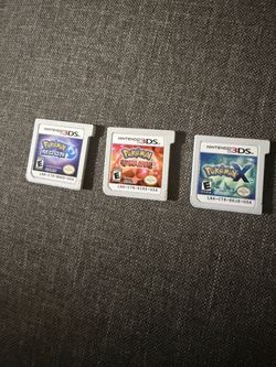 3 Used 3ds Pokemon Games.