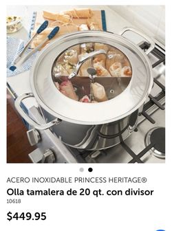 Olla tamalera de 20 qt con parrilla y divisor