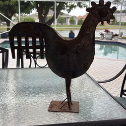 METAL ROOSTER. Nice Work Of Garden Lawn or Picnic Table Art $30!  Pig & Goat 2 For $30. 